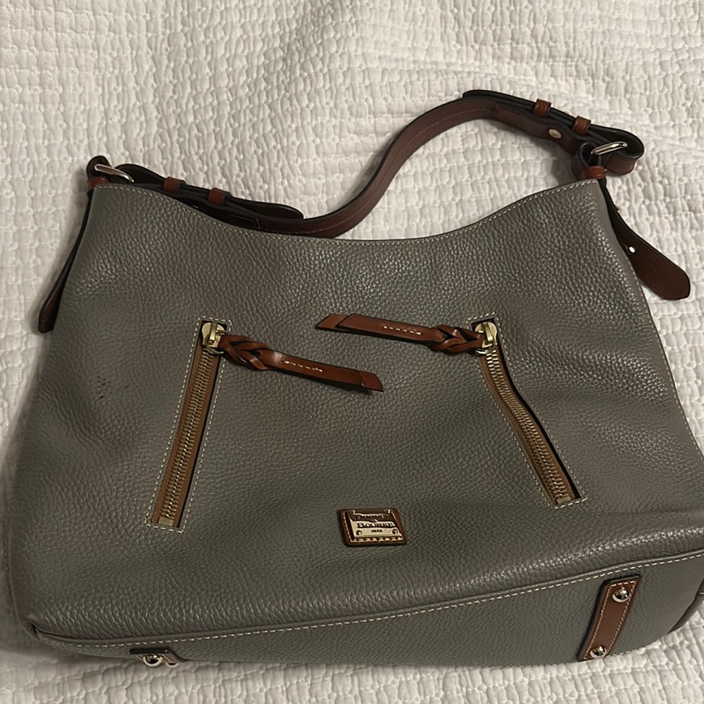 Dooney & Bourke Gray Leather Shoulder Bag